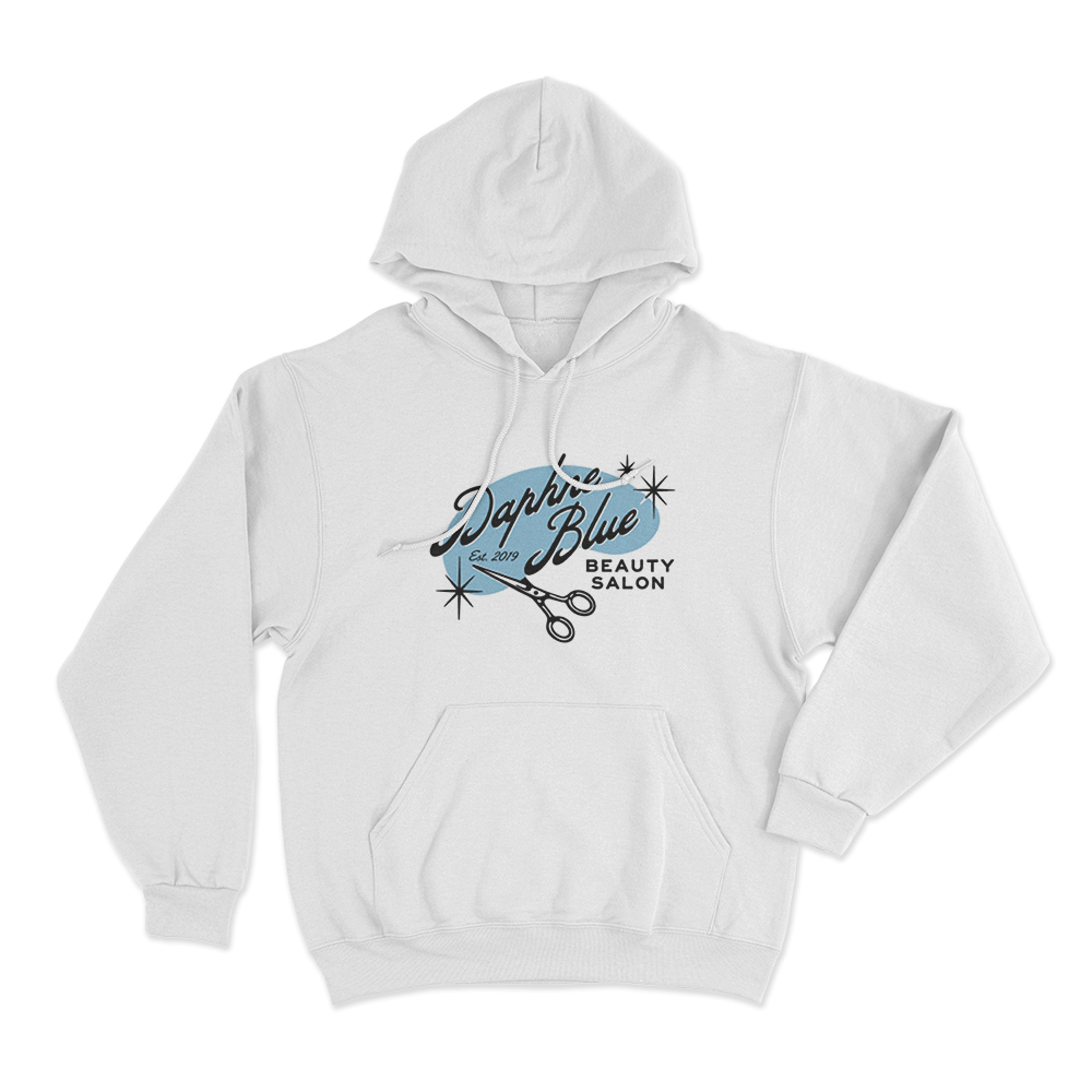 Daphne Blue Unisex Hoodie White Daphne Blue Unisex Hoodie White