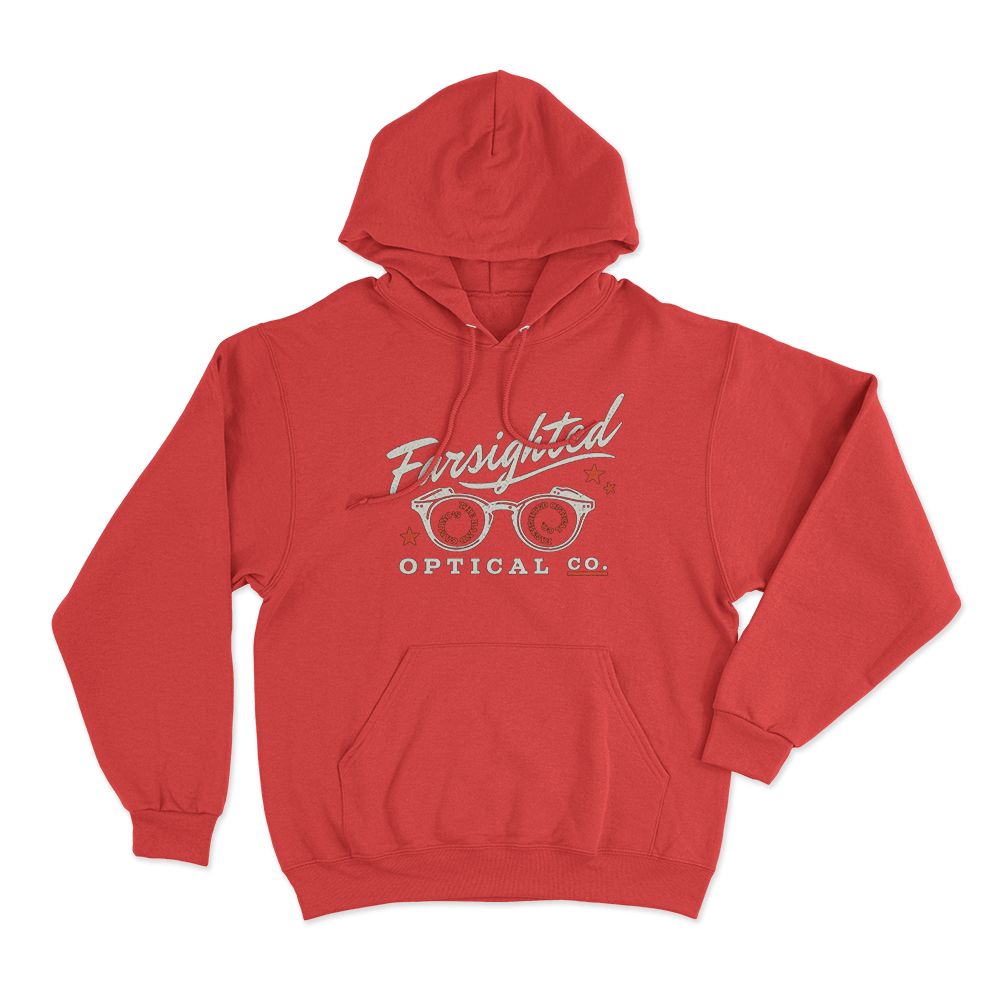 Farsighted Unisex Hoodie Red Farsighted Unisex Hoodie Red