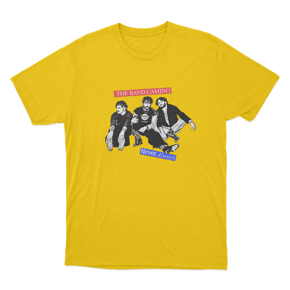 The Band Camino Never Always Crew Unisex T Shirt Yellow The Band Camino Never Always Crew Unisex T Shirt Yellow